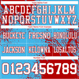 Custom Sky Blue White-Red 3D Pattern Abstract Brush Stroke Authentic Football Jersey