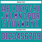 Custom Aqua Purple-White Hockey Jersey