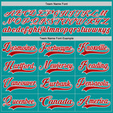 Custom Aqua Red-White Hockey Jersey