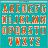 Custom Aqua Orange-White Authentic Baseball Jersey