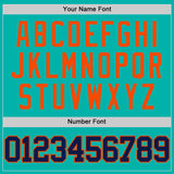 Custom Aqua Navy-Orange Authentic Basketball Jersey