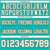 Custom Aqua White-Orange Mesh Authentic Football Jersey