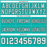 Custom Aqua White-Black Mesh Authentic Football Jersey