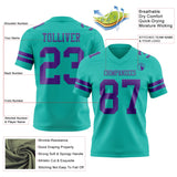 Custom Aqua Purple Mesh Authentic Football Jersey