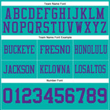 Custom Aqua Purple Mesh Authentic Football Jersey