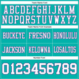 Custom Aqua White-Purple Mesh Authentic Football Jersey