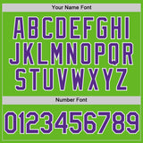 Custom Aurora Green Purple-White Authentic Baseball Jersey