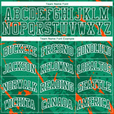 Custom Green Orange-White Bright Lines Round Neck Sublimation Basketball Suit Jersey
