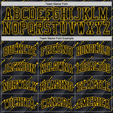Custom Black Yellow Slant Lines Round Neck Sublimation Basketball Suit Jersey