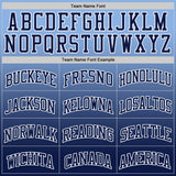 Custom Light Blue Navy-White Fade Fashion Round Neck Sublimation Basketball Suit Jersey