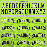 Custom Neon Green Black-White Line Round Neck Sublimation Basketball Suit Jersey