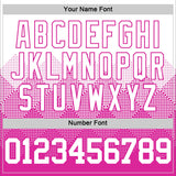 Custom White Deep Pink Gradient Square Shapes Round Neck Sublimation Basketball Suit Jersey