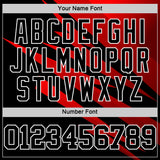 Custom Black Red-White Line Round Neck Sublimation Basketball Suit Jersey