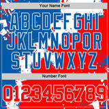 Custom Royal Red-White Splash Round Neck Sublimation Basketball Suit Jersey
