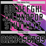 Custom Pink Black-White Line Round Neck Sublimation Basketball Suit Jersey