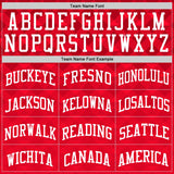 Custom Red White Geometric Shape Round Neck Sublimation Basketball Suit Jersey