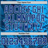 Custom Tie Dye Royal-White Round Neck Sublimation Basketball Suit Jersey