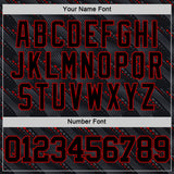Custom Black Red Slant Lines Round Neck Sublimation Basketball Suit Jersey