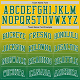 Custom Yellow Kelly Green-White Fade Fashion Round Neck Sublimation Basketball Suit Jersey