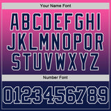 Custom Pink Navy-White Fade Fashion Round Neck Sublimation Basketball Suit Jersey