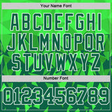 Custom Green Grass Green-White Geometric Shape Round Neck Sublimation Basketball Suit Jersey