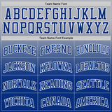 Custom Gray Royal-White Fade Fashion Round Neck Sublimation Basketball Suit Jersey