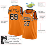 Custom Bay Orange Black-White Authentic Basketball Jersey