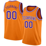 Custom Bay Orange Purple-White Authentic Basketball Jersey