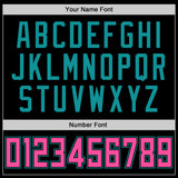 Custom Black Pink-Teal Authentic Baseball Jersey
