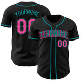 222 Custom Black Pink-Teal Authentic Baseball Jersey Test(勿删!!!!)