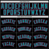 Custom Black Pink-Teal Authentic Baseball Jersey