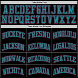Custom Black Pink-Teal Authentic Baseball Jersey
