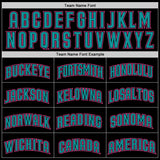 Custom Black Pink-Teal Authentic Baseball Jersey