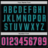 Custom Black Pink-Teal Authentic Baseball Jersey