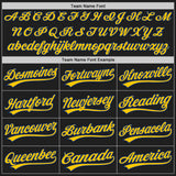 Custom Black Royal Pinstripe Royal-Yellow Authentic Baseball Jersey