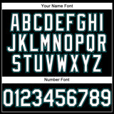 Custom Black White-Teal Performance T-Shirt