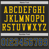 Custom Black Royal-Yellow Mesh Authentic Football Jersey