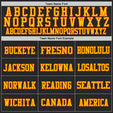 Custom Black Yellow-Orange Mesh Authentic Football Jersey