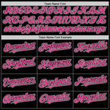Custom Black Pink Pinstripe White Authentic Sleeveless Baseball Jersey