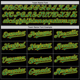 Custom Black Kelly Green Pinstripe Gold Authentic Sleeveless Baseball Jersey