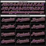 Custom Black Old Gold Pinstripe Purple Authentic Sleeveless Baseball Jersey