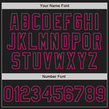 Custom Black Hot Pink-Teal Authentic Baseball Jersey