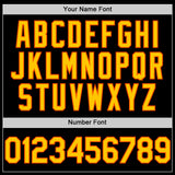 Custom Black Yellow-Orange Mesh Authentic Throwback Baseball Jersey