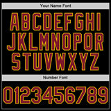 Custom Black Crimson-Yellow Mesh Authentic Throwback Baseball Jersey
