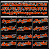 Custom Black Orange-White Mesh Authentic Throwback Baseball Jersey