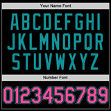 Custom Black Pink-Teal Mesh Authentic Throwback Baseball Jersey