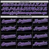 Custom Black Purple-Gray Mesh Authentic Throwback Baseball Jersey
