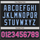 Custom Black Pink-Light Blue Authentic Baseball Jersey