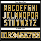 Custom Black Old Gold-White Mesh Authentic Throwback Baseball Jersey