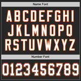 Custom Black White-Orange Mesh Authentic Throwback Football Jersey